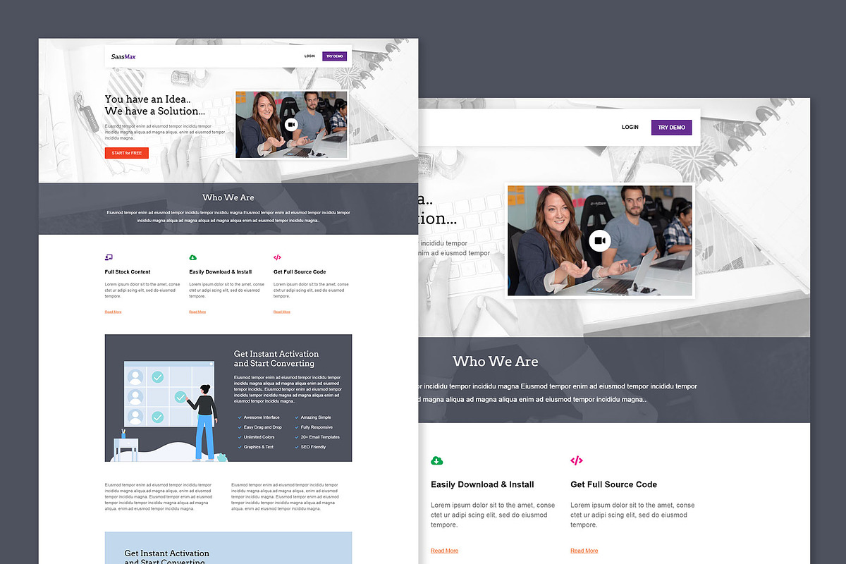 Saas Business Landing Page Template, a Landing Page Template by K_Srinivas