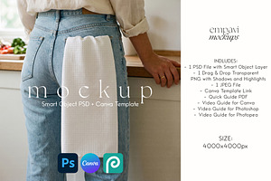 Waffle Tea Towel Mockup