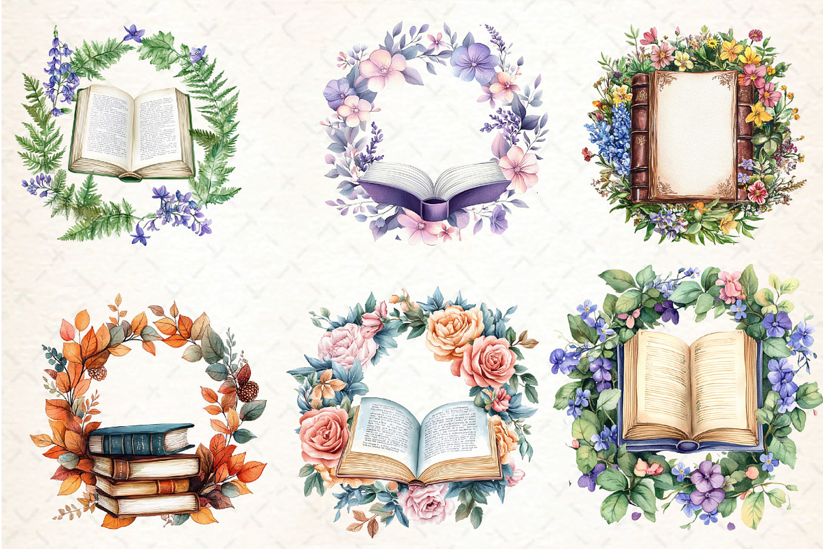 Vibrant Flower Wreath Book Design, an Illustration by DreamCafeArt (Photo 3 of 3)