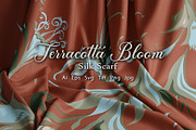 Terracotta Bloom Silk Scarf, an Object Graphic by ilustrinna (Thumbnail 1 of 7)