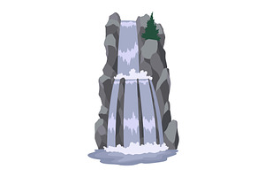 Cartoon river cascade, an Illustration by Things for designers