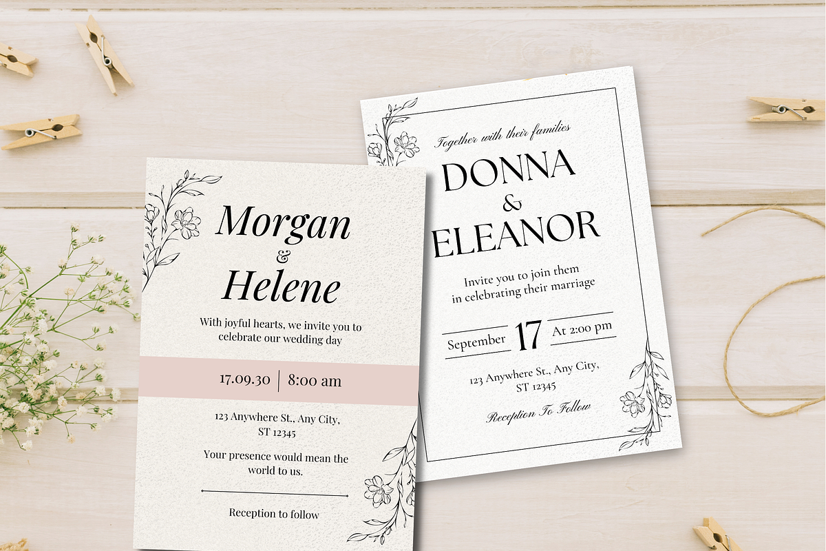 10 Wedding Invitation Templates, a Templates & Theme by TemplateCastleStore (Photo 6 of 9)