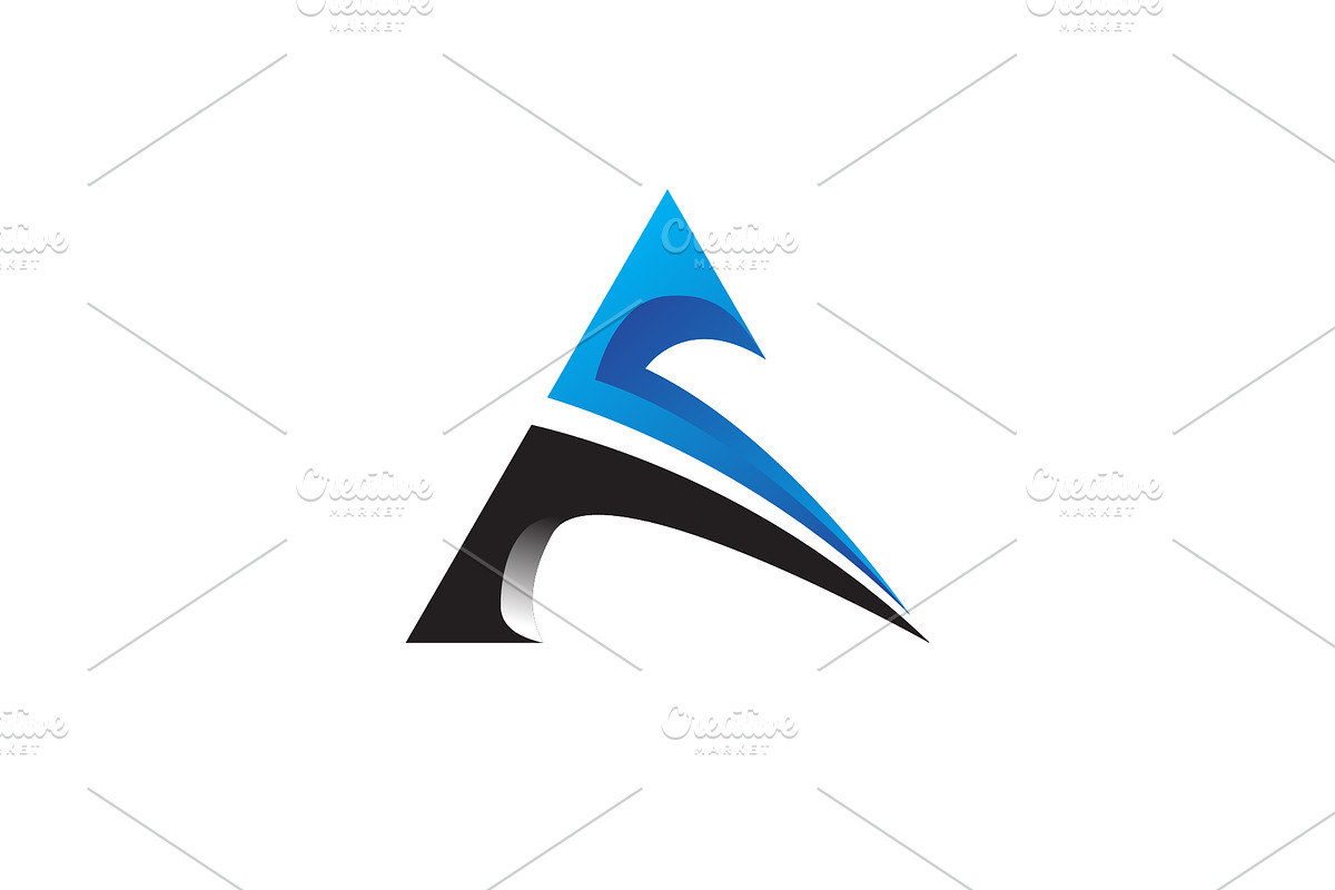 Initial letter A blue gradient logo