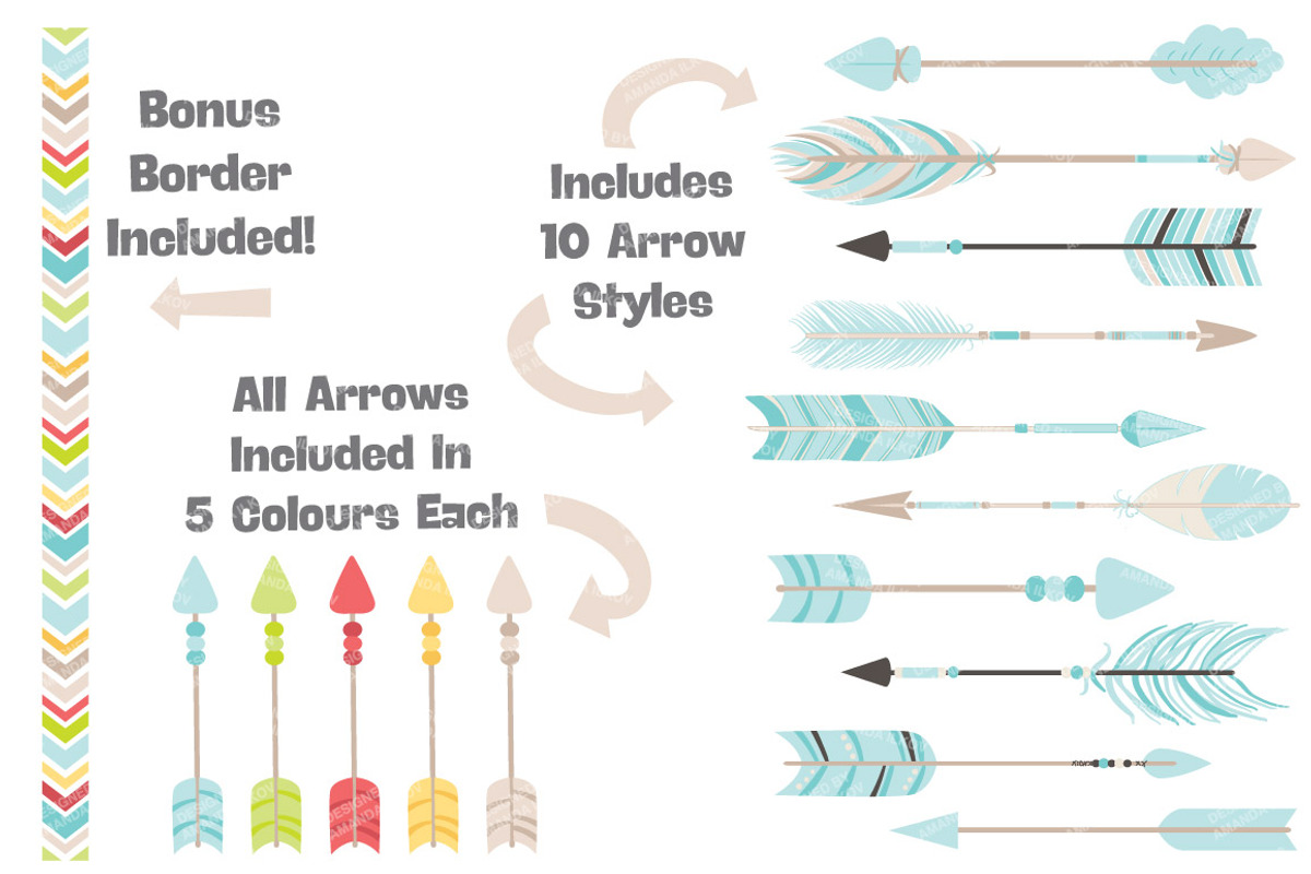 Fresh Blue Arrow Clipart & Vectors, an Illustration by Amanda Ilkov (Photo 2 of 4)