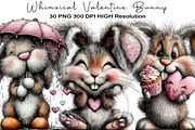 Whimsical Valentine Bunny Clipart, an Illustration by Black Bird Studio (Thumbnail 1 of 6)