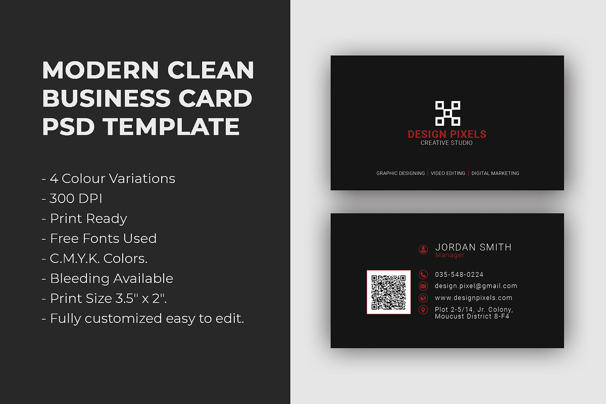 Modern Clean Business Card, a Business Card Template by Saman Osama (Photo 3 of 5)