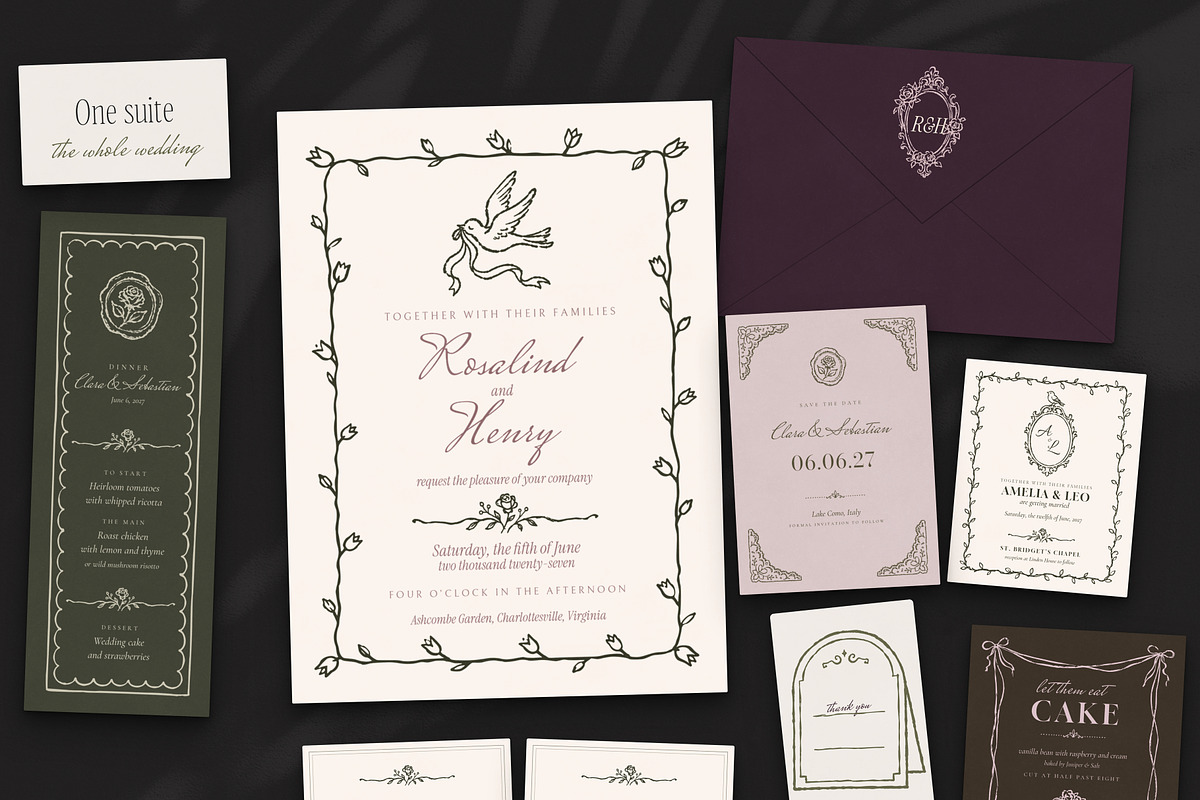 Floral Wedding Invite & Sign Creator, an Object Graphic by The October Creative (Photo 4 of 22)