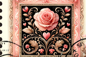 Valentine's Day Retro Stamp Clipart