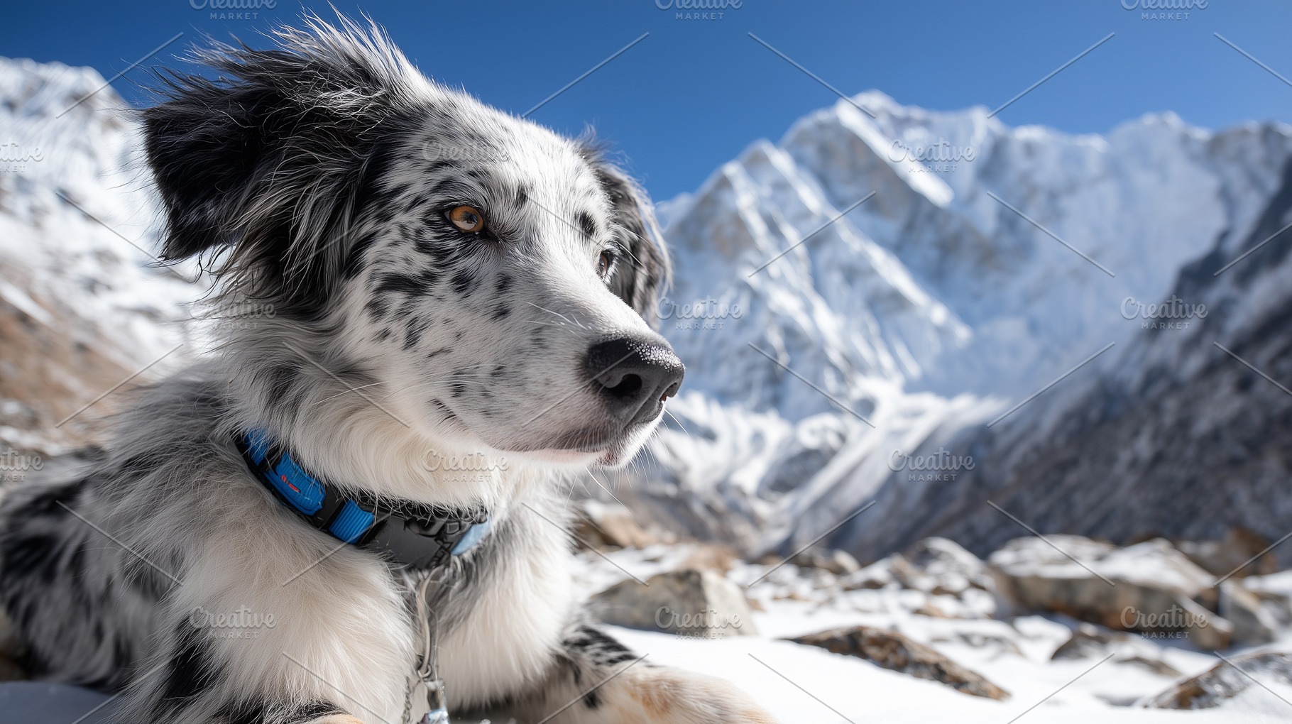 Australian Shepherd dog in blue, an Animal Photo by MistyDay