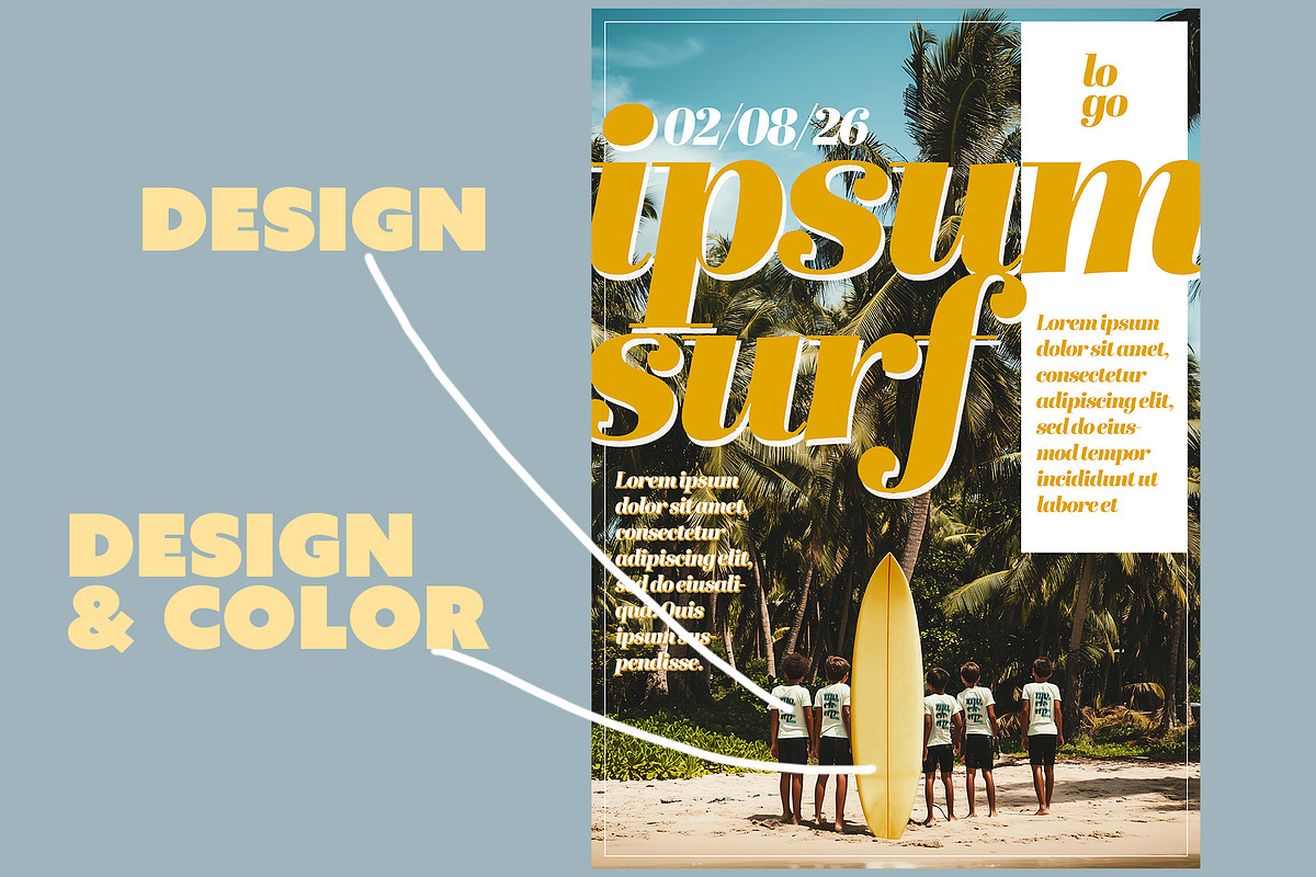 Tropical Surf Poster With Kids, a Product Mockup by McLittle Stock (Photo 3 of 4)