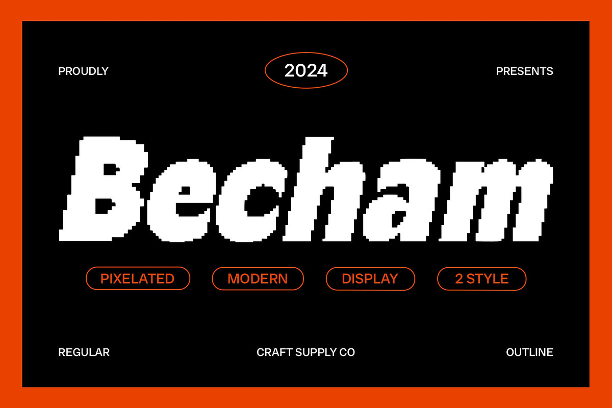 Becham Pixel, a Sans Serif Font by Craft Supply Co. (Photo 1 of 8)