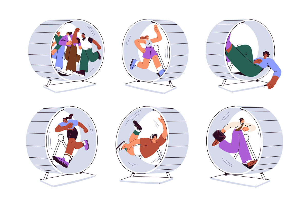 People rush, hurry at work concept, a Person Illustration by Good Studio (Photo 1 of 7)