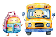 Kawaii Preppy School Clipart Bundle, a Seasonal Illustration by CitraGraphics (Thumbnail 4 of 4)