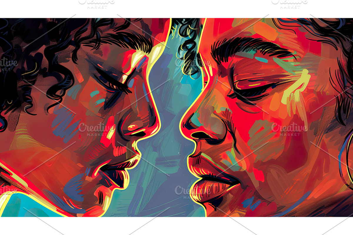 Abstract close up of two African, a Person Illustration by Lermont51