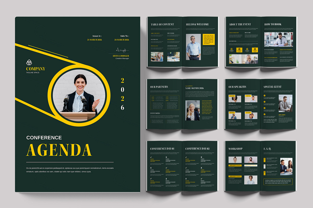 Conference Agenda Schedule Guide, a Brochure Template by ContestDesign (Photo 1 of 3)