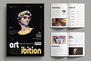 Art Exhibition Magazine Template, a Brochure Template by MightyDesign