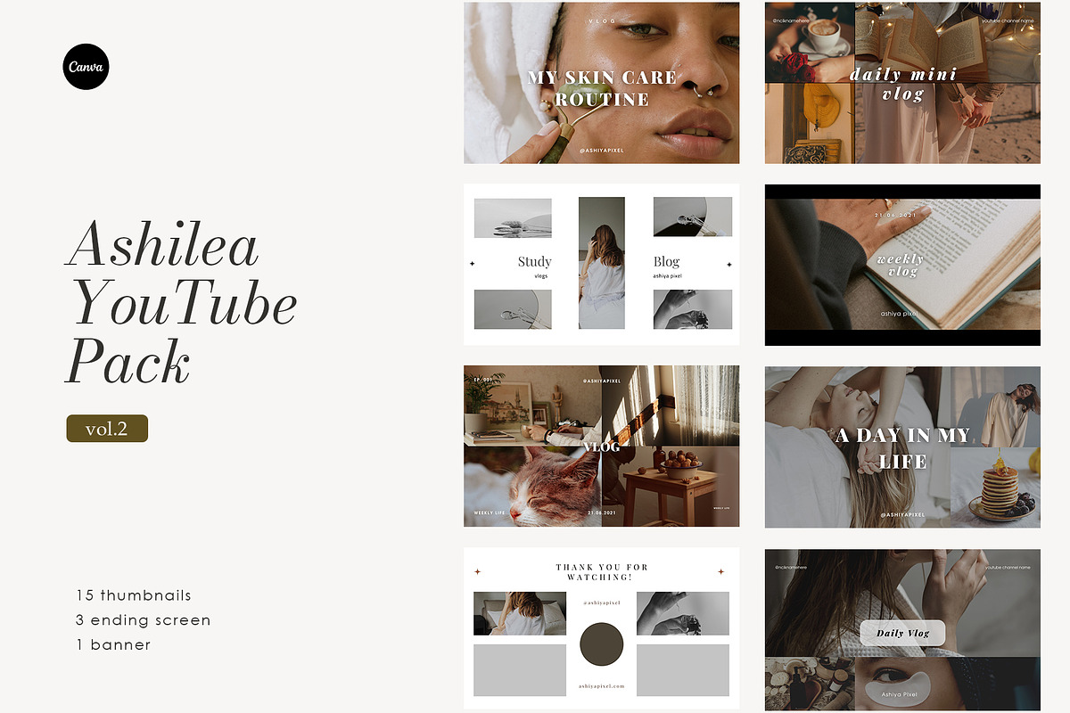ASHILEA vol.2 YouTube Pack, a Social Media Template by Ashiya Pixel (Photo 1 of 7)