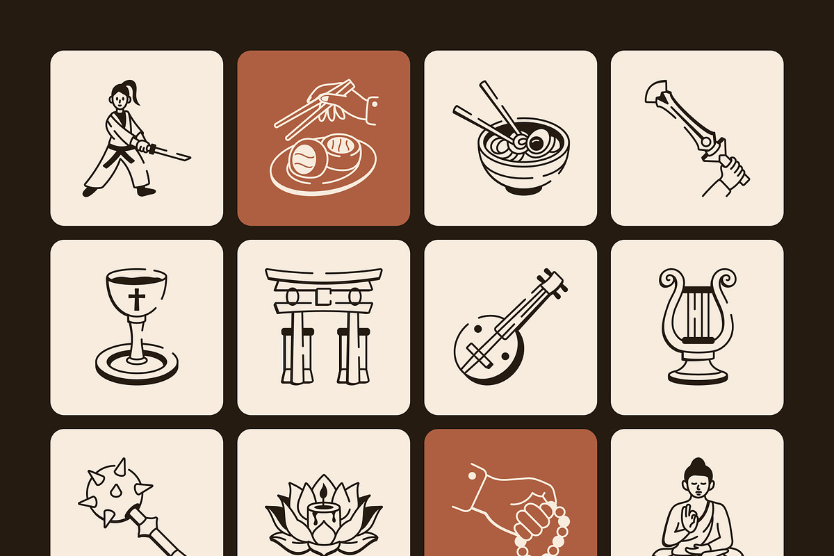 Culture Doodle Icon Set, an Outline Icon by Vectors Market (Photo 7 of 8)