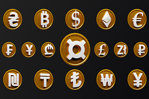 3D Currency Icon Set