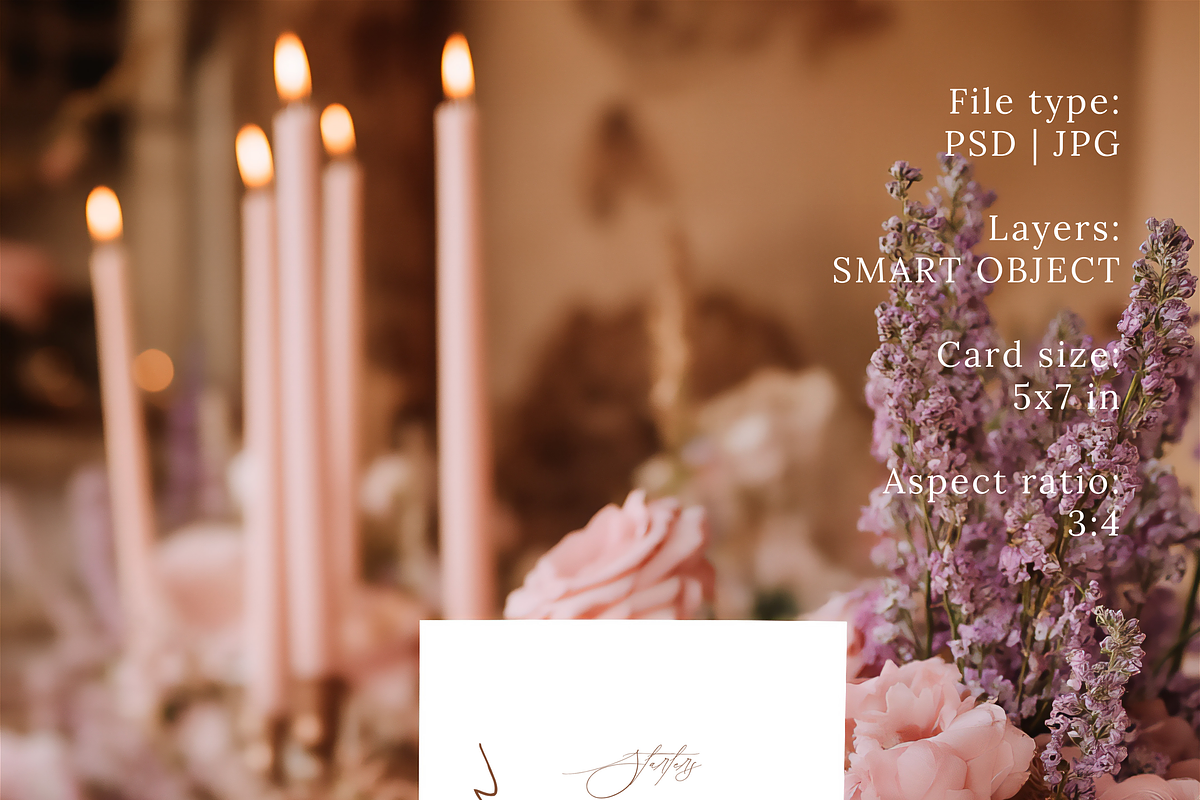 Lavender 5x7 Table Card Mockup, a Product Mockup by Serenefeeling (Photo 3 of 6)