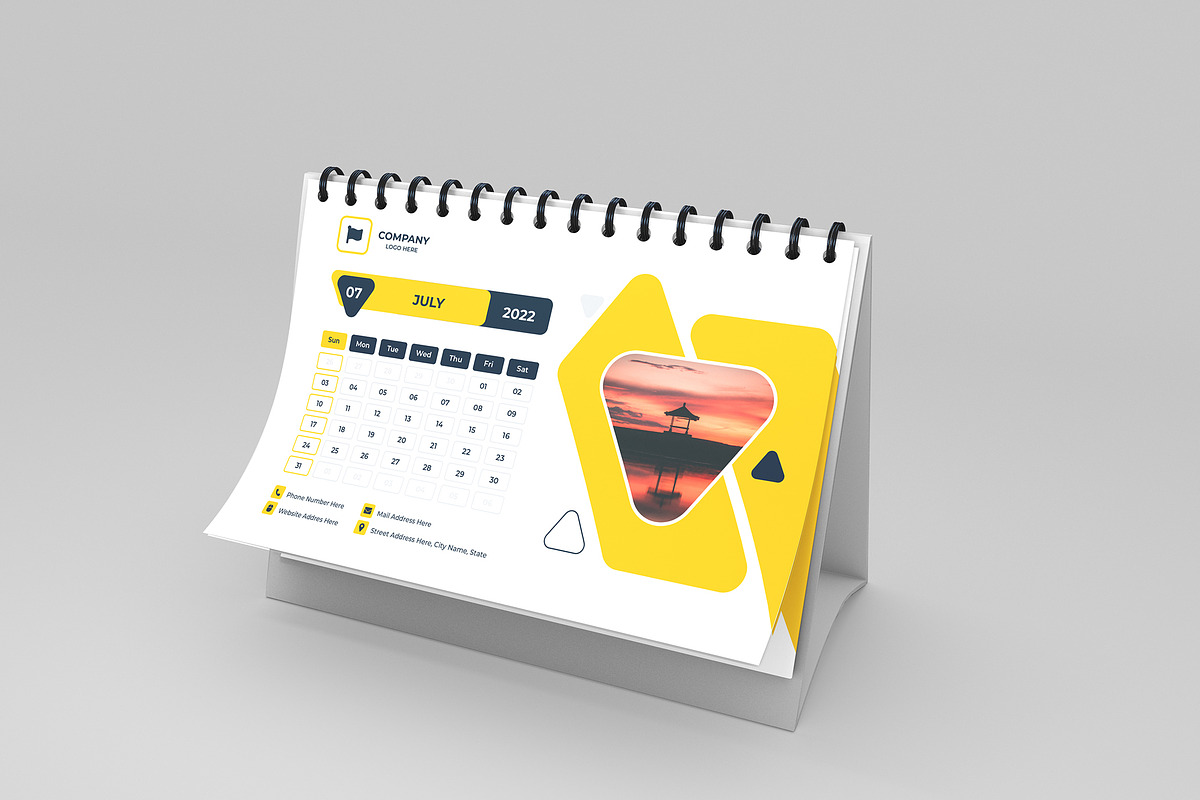 Desk Calendar 2022, a Stationery Template by mijli (Photo 5 of 10)