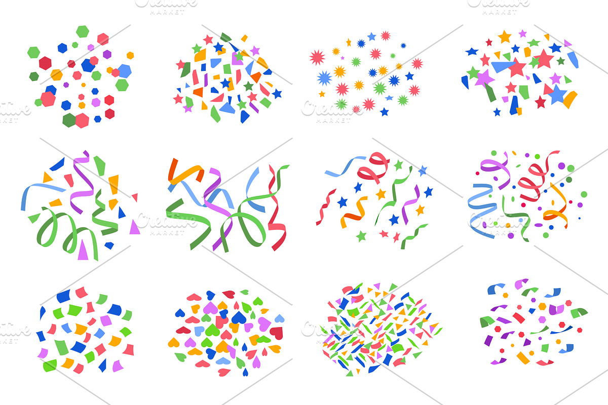 Confetti. Geometrical colorful, an Object Illustration by Onyx