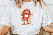 Watercolor Red Autumn Cottage PNG, an Illustration by CraftArtStudio (Thumbnail 4 of 6)