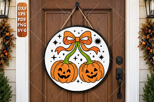 Halloween Pumpkin Bow Laser Cut SVG, an Object Graphic by Canvas Craft