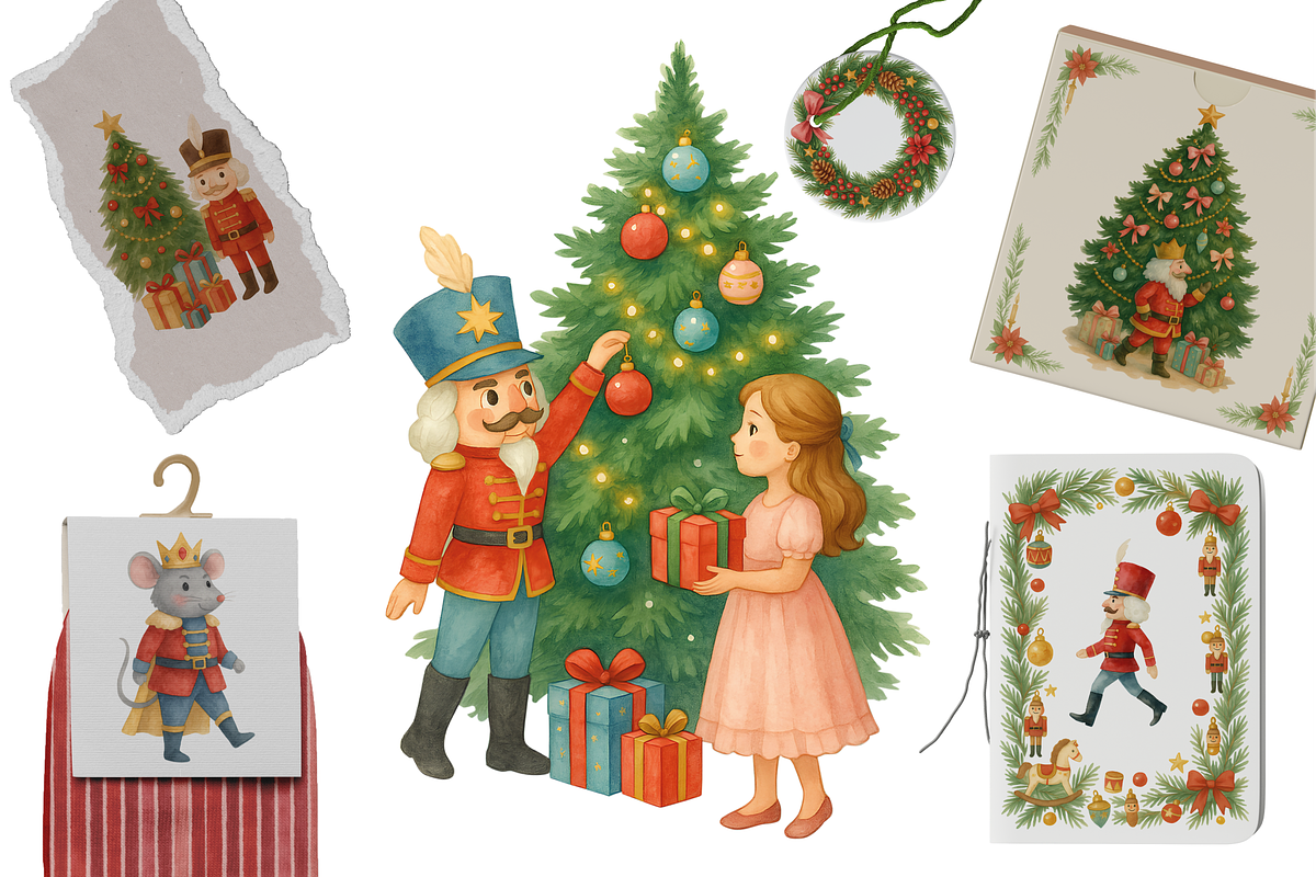 Christmas Watercolor Clip, a Decorative Illustration by Yana_mide (Photo 2 of 18)