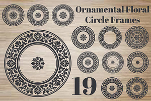 Ornamental Floral Circle Frames