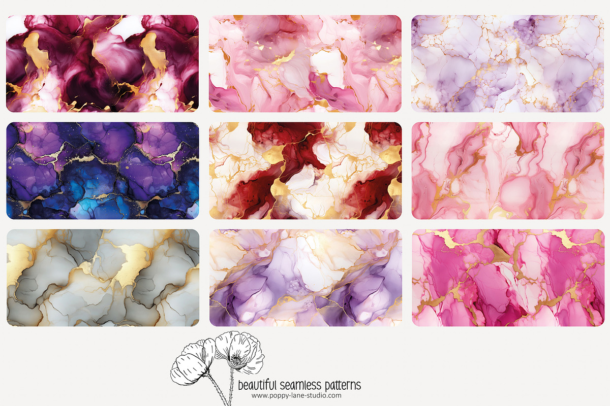 80 pink alcohol ink seamless pattern, a Pattern Graphic by Poppy Lane Studio (Photo 6 of 11)
