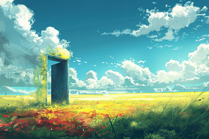 An ethereal scene with a standalone, a Photo by LOGOCREATIVE