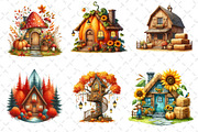 Whimsical Autumn House Clipart, an Illustration by Dream Creation (Thumbnail 5 of 5)