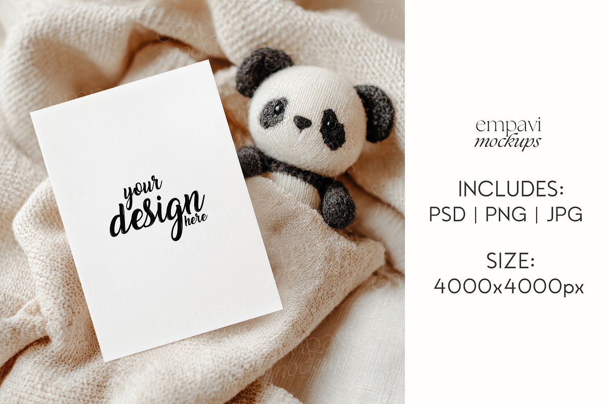 5x7 Baby Shower Card Mockup, a Mockup by EmpaviMockups (Photo 3 of 8)