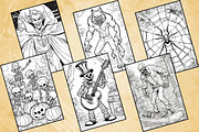 Scary Halloween Coloring Pages, an Illustration by Catchy Ideaz (Thumbnail 3 of 3)