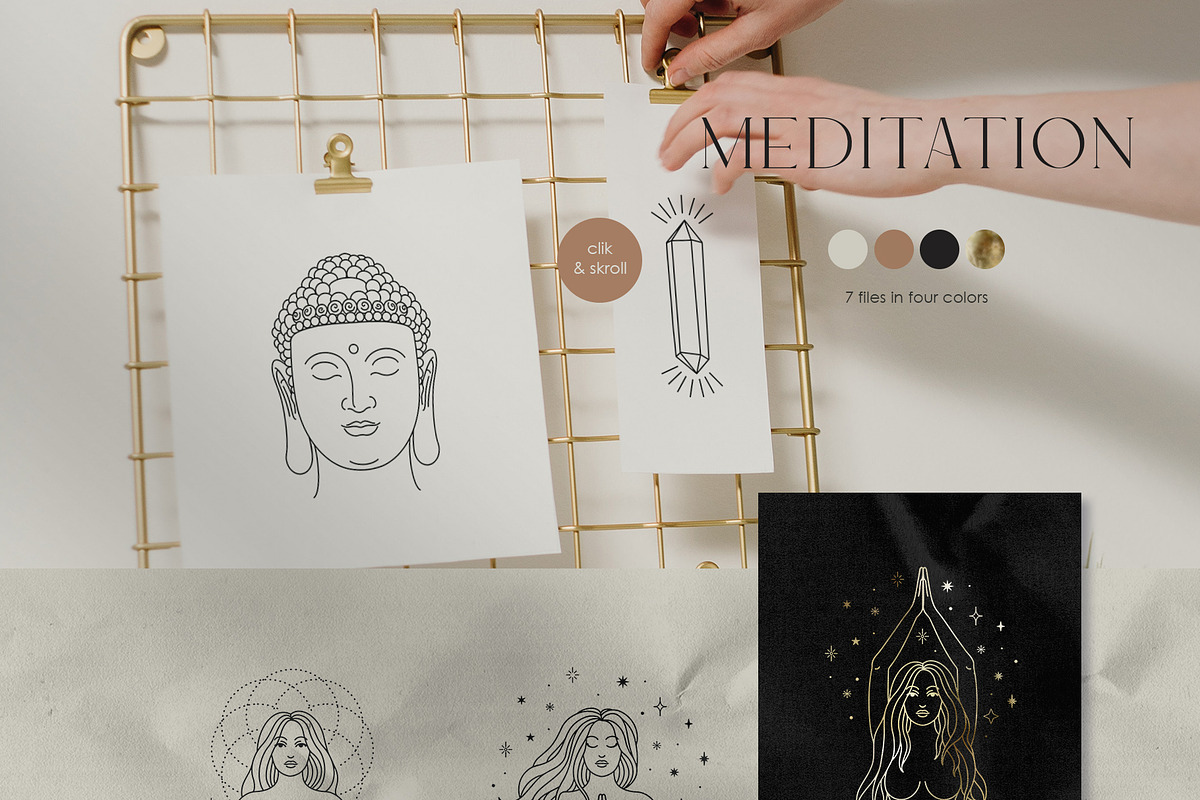 Meditation. Vector Set, a Healthcare Illustration by PatrushevaYana (Photo 7 of 10)
