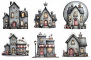 Whimsical Christmas House Clipart, an Illustration by Daily.Designs (Thumbnail 3 of 5)