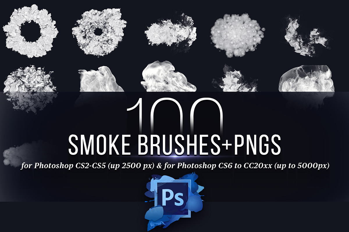 100 Photoshop Smoke Brushes + PNGs, a Brush Add-On by Creative Graphics (Photo 8 of 8)
