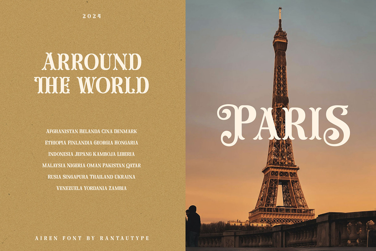 Airen Decorative Display font, a Serif Font by RantautypeStudio