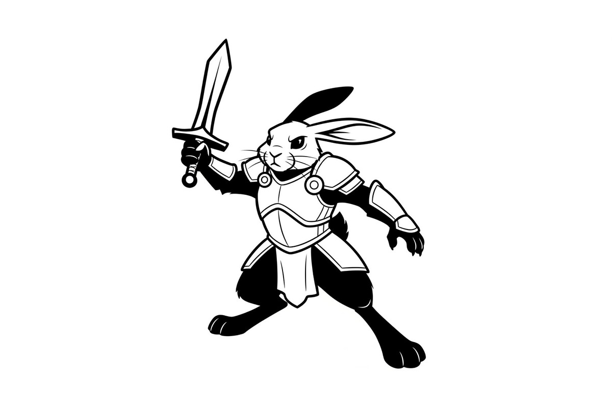 Warrior Bunny Knight Silhouette, an Illustration by jahid234 (Photo 46 of 49)