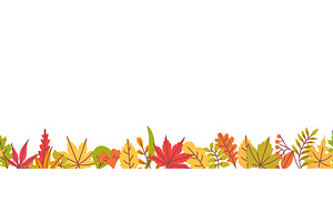 Autumn leaves border. Fall leaves, an Illustration by winwin.art