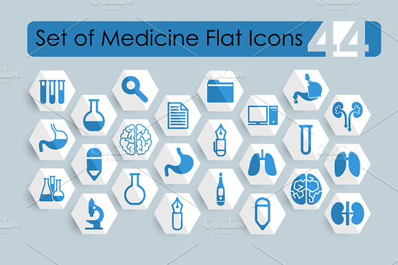 44 Medical Flat Icons