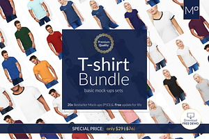 T-SHIRTS BUNDLE 20xMock-ups + DEMO
