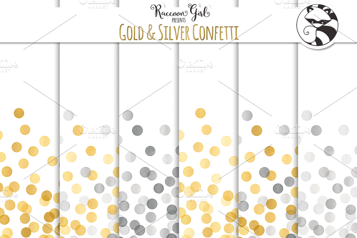 Seamless Gold & Silver Confetti preview 2