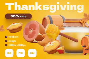 Thanksgiving 3D Icons