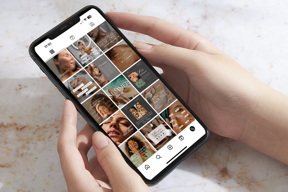 Skincare Instagram Templates Canva, a Social Media Template by DesignsbyMariaStudio (Photo 5 of 10)