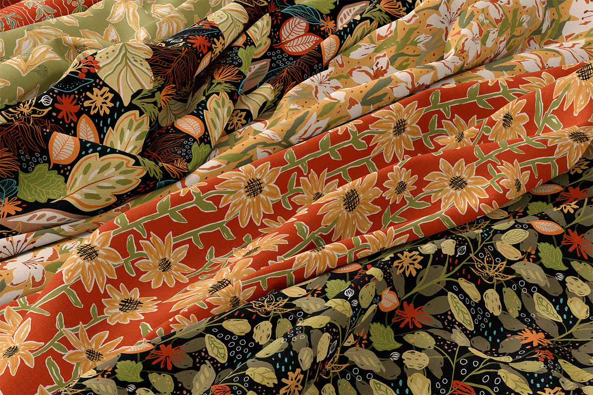 Hand drawn Autumn floral patterns, a Pattern Graphic by Tani Kuzminka (Photo 26 of 27)