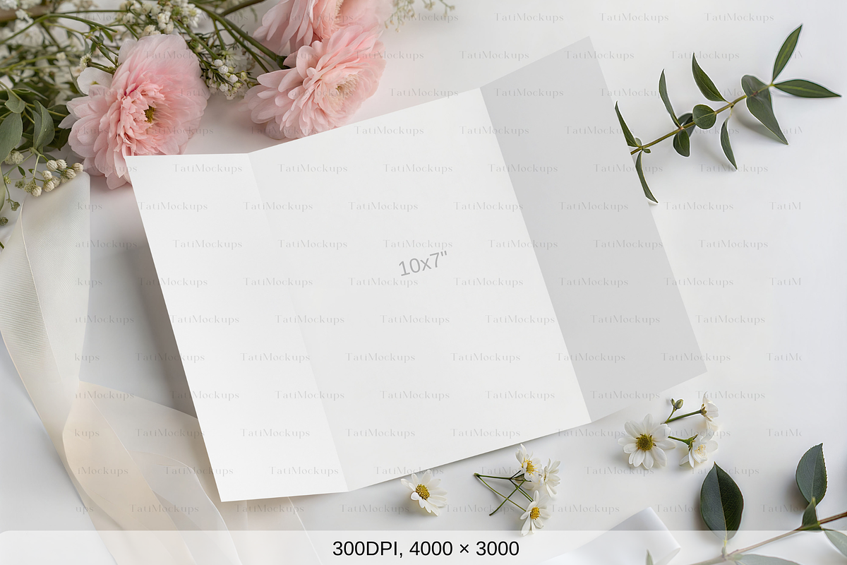 Gatefold Invitation Mockup, Folded, a Mockup by TatiMockup (Photo 2 of 4)