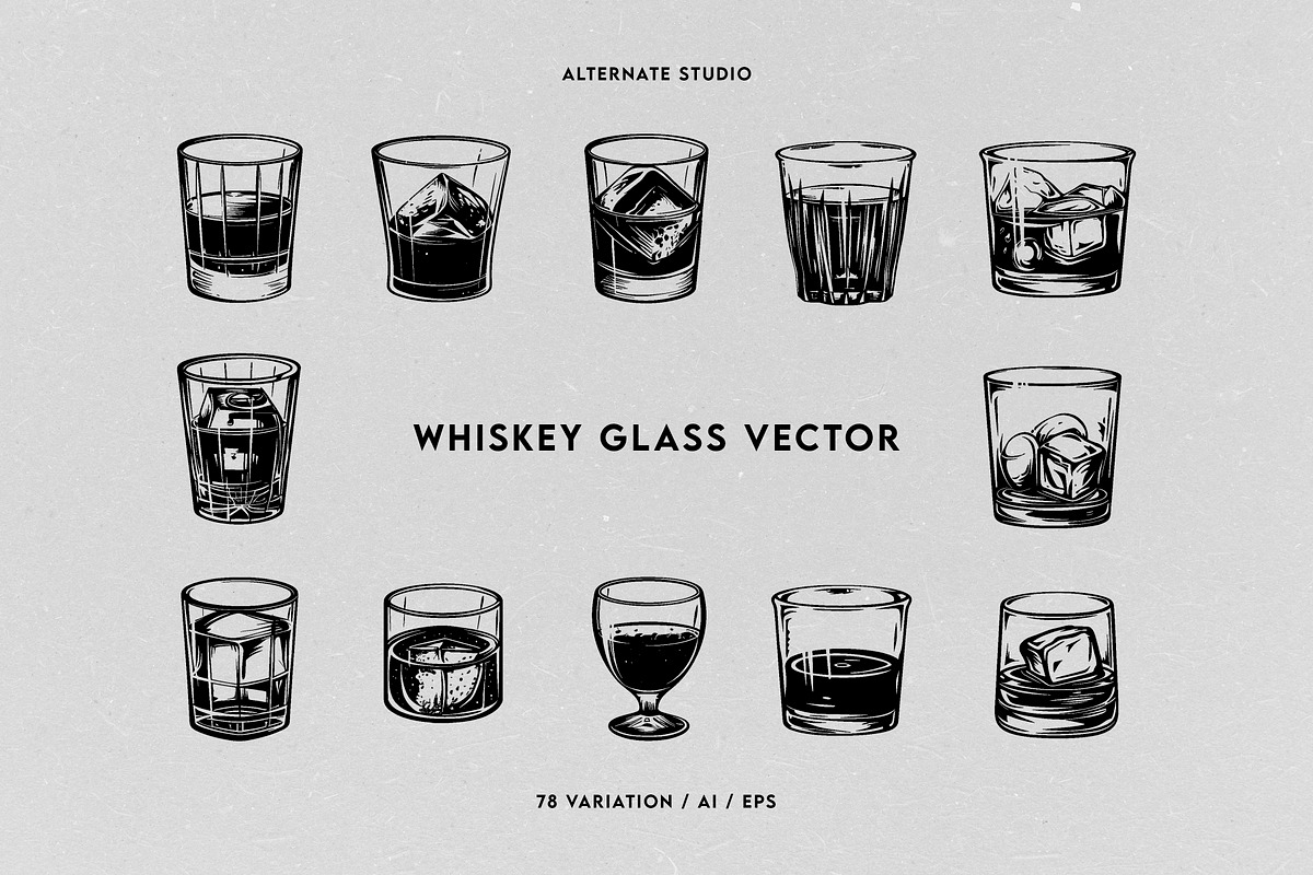 Whiskey Glass Vector, an Object Graphic by Alternate Studio (Photo 1 of 6)