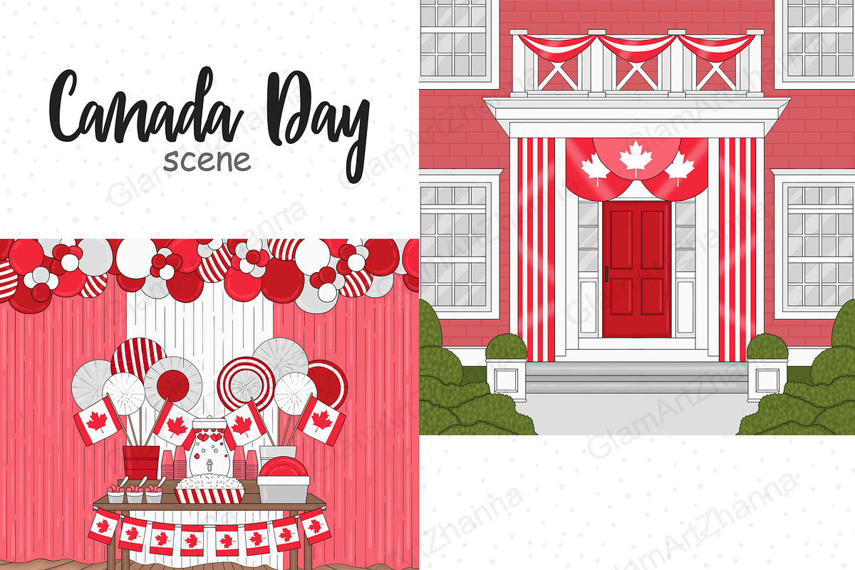 Canada Day Scene, a Seasonal Illustration by GlamArtZhanna (Photo 3 of 3)